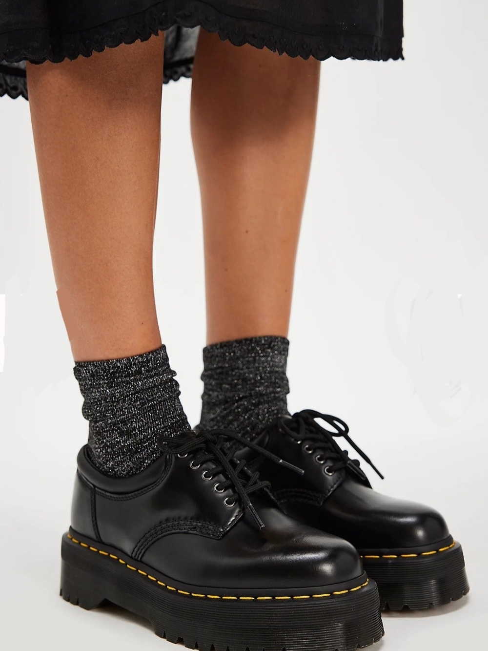 Dr. Martens 8O53 Quad Black Platform Shoes 8.5
